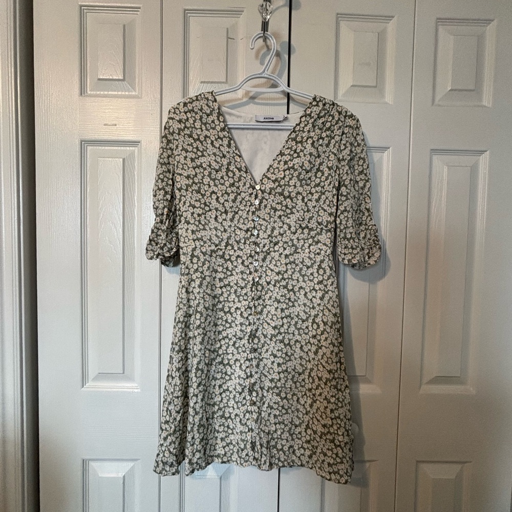 JustFab Black and White Floral Mini Dress